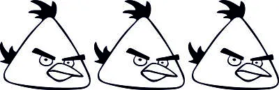 3 AngryBirds-Funny-Stickers-Decals- Car-Mirror-Window-93mm-93mm Each • £1.99