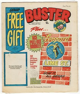 £1 • Buy Buster Comic 28th February 1981 Chalky XRay Specs Ivor Lott Leopard Lime St