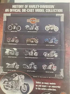 Harley Davidson Franklin Mint Diecast 1/24 Motorcycle 12 Piece Set Display Case • $750