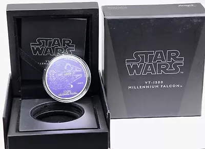 2017 $2 Niue Star Wars YT-1300 Millennium Falcon  1 Oz Coin  W/Box & COA • $40