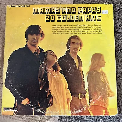 The Mamas & The Papas - 20 Golden Hits Double Vinyl LP -1973- Dunhill DSX-50145 • $9.25