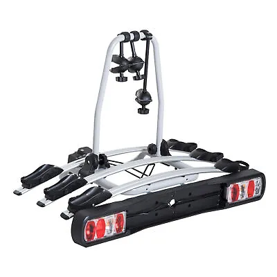 HOMCOM Bicycle Carrier Rear-mounted Bike Rack Rear Tow Bar Carrier Outdoor • £169.99