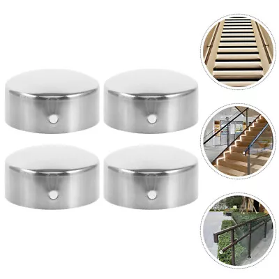  4 Pcs Handrail Tube Accessories Stainless Steel Hole Plugs End Caps Railing For • £6.49