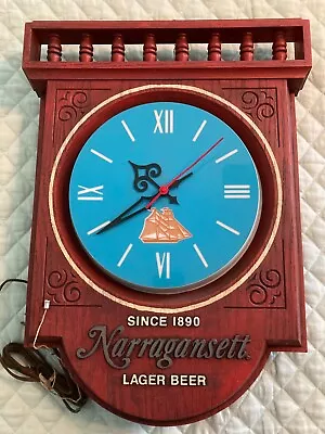 Nice Vintage Narragansett Beer Nautical Ship Clock Light Up Tin Sign Cranston Ri • $135