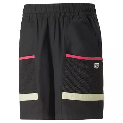 Puma Downtown 8  Cargo Shorts Mens Black Casual Athletic Bottoms 53886901 • $17.99