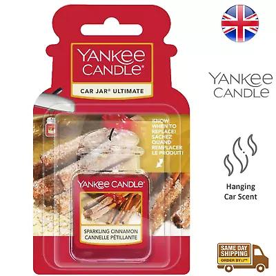 Yankee Candle Car Jar Air Freshener Ultimate Odor Neutralizer Sparkling Cinnamon • £5.91