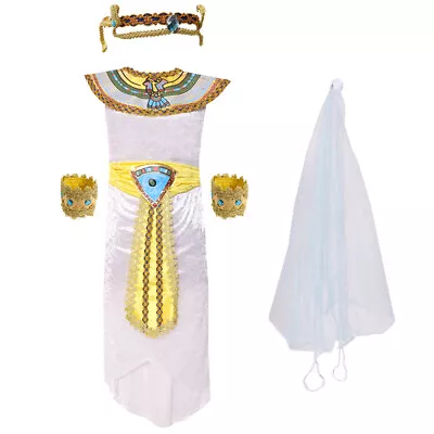 Childs Egyptian Queen Of Nile Costume Cleopatra Historical Book Day Fancy Dress • £12.99