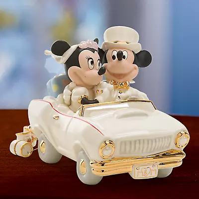 Lenox Disney Minnie Dream Honeymoon Wedding Figurine Mickey Convertible Car NEW • $249