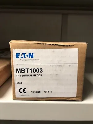 Eaton  Mem Mbt1003 100a Terminal Block 3 Pole Memshield 2 Bill ***** New ***** • £30