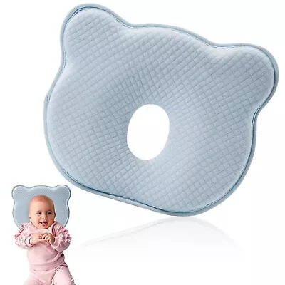 Baby Pillow Shaped Pillow Anti Deviation Flat Head Memory Cotton Newborn Cotton • £10.89