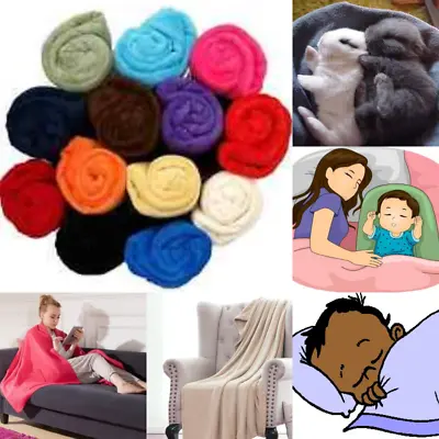 Bed Solid Reversible Fleece Throw Multipurpose Small Blanket Size 50  X 60  • $11.05