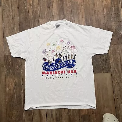 Vintage Hollywood Bowl Mariachi USA Festival T-Shirt (puff Print) • $19.99