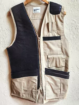 Vtg Vermont Vest One Size Faux Leather Padding Pockets Hunting Shooting Jacket • $34