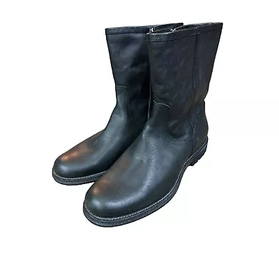 FRYE Leather Boots Mens Size 11 Zip Up Black Leather Style 3487816 • $62.99