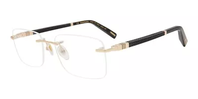 Chopard VCHF58 0301 Eyeglasses Frame Men's Gold/Black Rimless Rectangular 56mm • $299