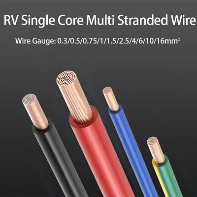 RV Single Core Wire Wire Gauge: 0.3/0.5/0.75/1/1.5/2.5/4/6/10/16mm² Multi-Strand • £83.34