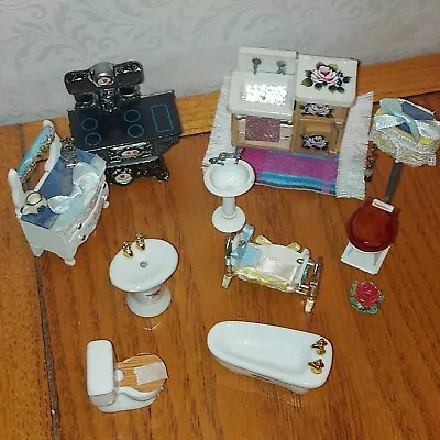 £6.99 • Buy Doll House 24 Th Furnture Joblot ~ Kitchen,nursery,bathroom Furniture
