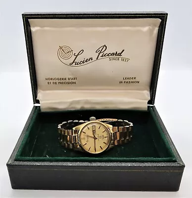 LUCIEN PICCARD  Seashark  Automatic Day/Date 20mic GP Case & Back w/BOX R5-02 • $314.99