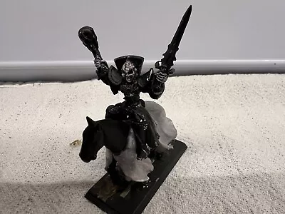 Warhammer Vampire/Necromancer  Metal Figure On Plastic Horseback 20+yrs Old • £5.99