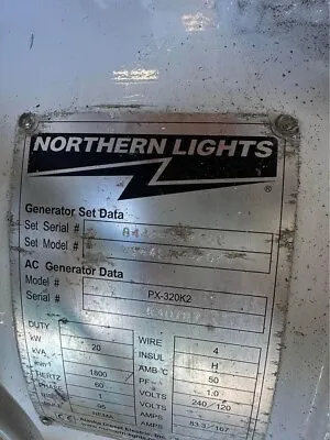 Northern Lights M844L -  20 Kw  MARINE DIESEL GENERATOR REBUILT M844L-20kw • $18500