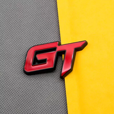 Black & Red Metal GT Letter Emblem Sport Letter Logo Rear Trunk SUV Badge Decal • $5.99