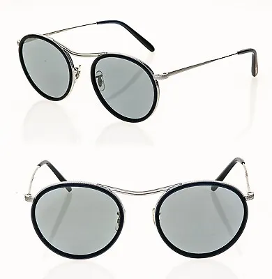 OLIVER PEOPLES OV1219 MP-3 30th Silver Navy Blue Round Vintage Sunglasses 1219 • £222.15