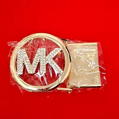 Michael Kors Gold Plated MK Logo W/ Rhinestones Belt Buckle New • $20