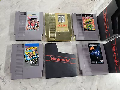 Vintage Lot Of 5 Nintendo Game Cartridges Zelda Gold Summer Carnival Contra TMNT • $51