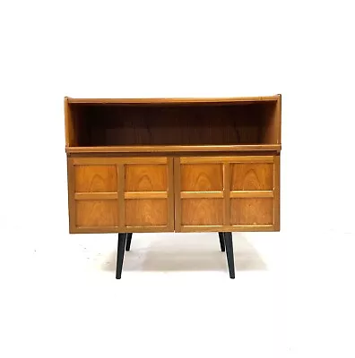 Vintage Retro Mid Century NATHAN Squares Modernist Teak Sideboard LP Cabinet • £175