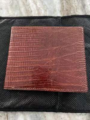 Mens Wallet Genuine Lizard Skin Men's Wallet Brownish Red Bifold New • $20