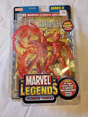 MARVEL LEGENDS Toybiz HUMAN TORCH Series 2 6  Action Figure 2002 - NEW Sealed • $35