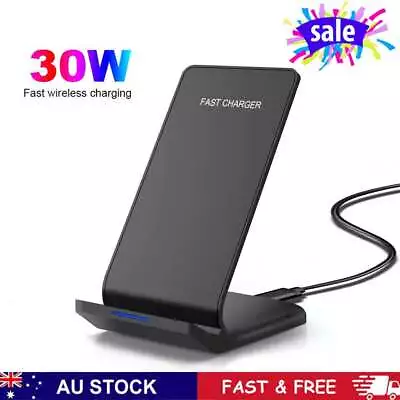 $14.69 • Buy 30W Qi Wireless Charger Fast Charging Stand Dock Fr IPhone 8 11 12 13 14 Pro Max