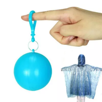 Disposable Ball Portable Disposable Raincoat Plastic Rainwear Travel Rain Poncho • $3.80