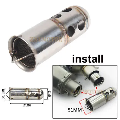 51mm Motorcycle Exhaust DB Killer Silencer Muffler Baffle Eliminate 45% Noise • $21.69