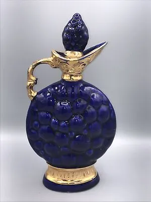 Vintage  1968 Jim Beam Royal Blue & Gold Decanter C. Miller Genuine Regal China • $75.20