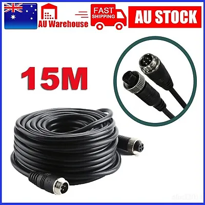 15M 4Pin Video Extension Cable Wire For Car Bus Truck Reversing Rear View Camera • $24.88