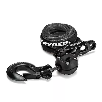 Synthetic Winch Rope 3/16  50FT Black Winch Cable W/ Hook Fairlead Winch Stopper • $67.99