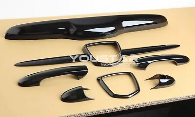 No '500' Logo Fiat Abarth Gloss Black Combo Badge Handle Cover Trims 595 695 • $363.09