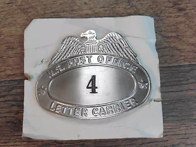 Vintage USPS US Post Office Mail Letter Carrier Metal Cap Badge #4 Hat • $1.99