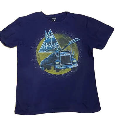 Def Leppard T-shirt Medium 2015 Navy - Full Front Graphic - Bludgeon Riffola • $20