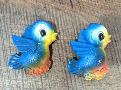 $17 • Buy 2 Vintage 1970 Miller Studios Chalkware Bird Plaques