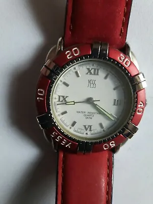 Yess Quartz Watch With Rotating Bezel And Red Strap And Housing Fwo  • £11.30