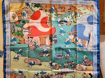 Vintage Smurf Village Silky Scarf • $30