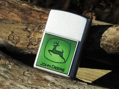 Zippo Lighter - John Deere Green Emblem - Leaping Deer - Rare - Model: 21197 • $222.62