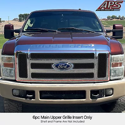 Fits 2008-2010 Ford F-250/F350/F450 Super Duty Upper Stainless Black Mesh Grille • $109.99