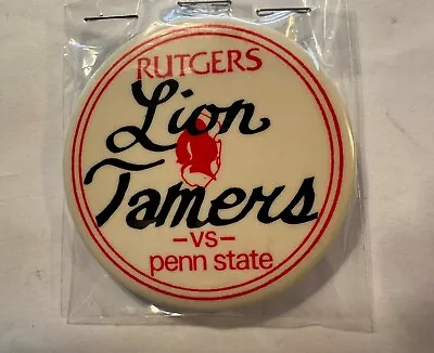 VINTAGE 1970s RUTGERS ANTI-PENN STATE BUTTON  LION TAMERS  2 1/2    • $35