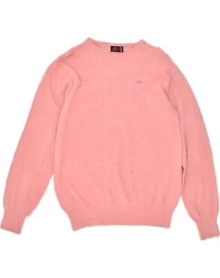 KAPPA Mens Crew Neck Jumper Sweater Medium Pink Wool GY04 • £13.89