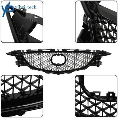 Front Upper Bumper Grille Grill Black Mesh Honeycomb Style For 2014-2016 Mazda 6 • $100.99