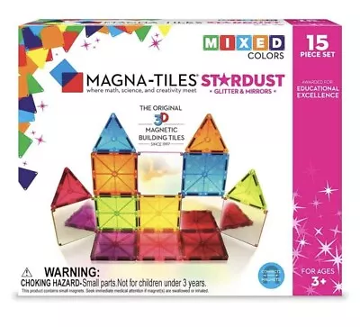 MAGNA-TILES Stardust 15-Piece Magnetic Construction Set • $26