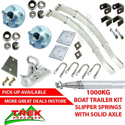 $330 • Buy 1000KG Rated Single Solid Axle Kit Boat Trailer Slipper Springs Hub Coupling